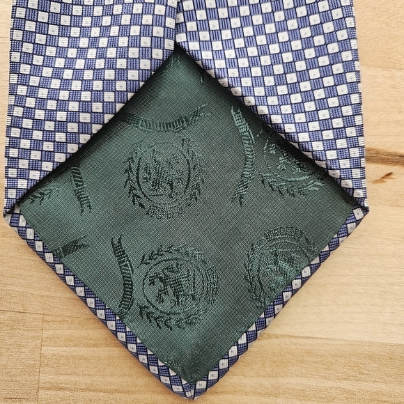 Tommy Hilfiger Mens Silk Blue & White Necktie - Picture 3 of 5